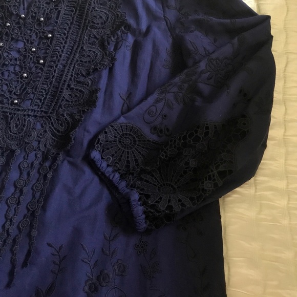 NWT T TAHARI AMANDA EMBROIDERED LACE DRESS 🤩 SZ M - Picture 8 of 11